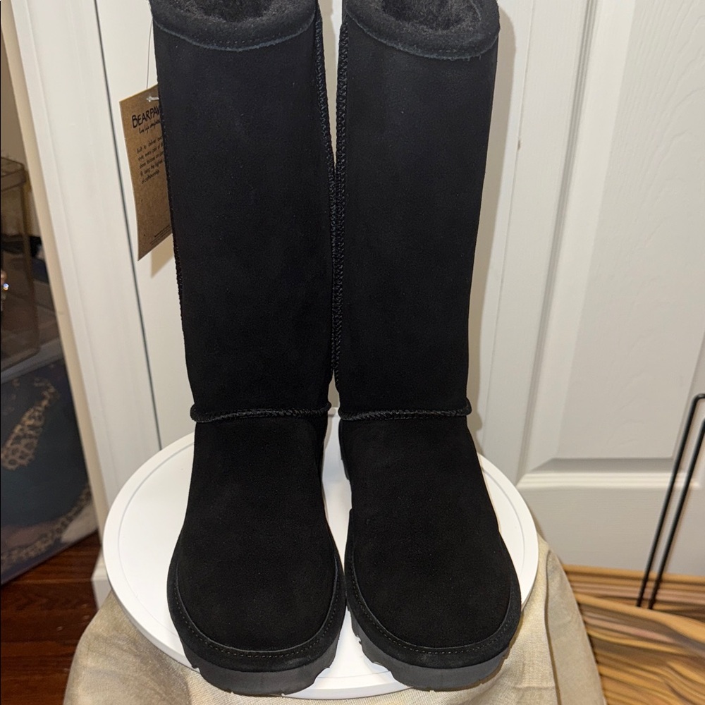 Brand New BearPaw Women’s Elle Tall Water Resistant Black Boots Sz 9